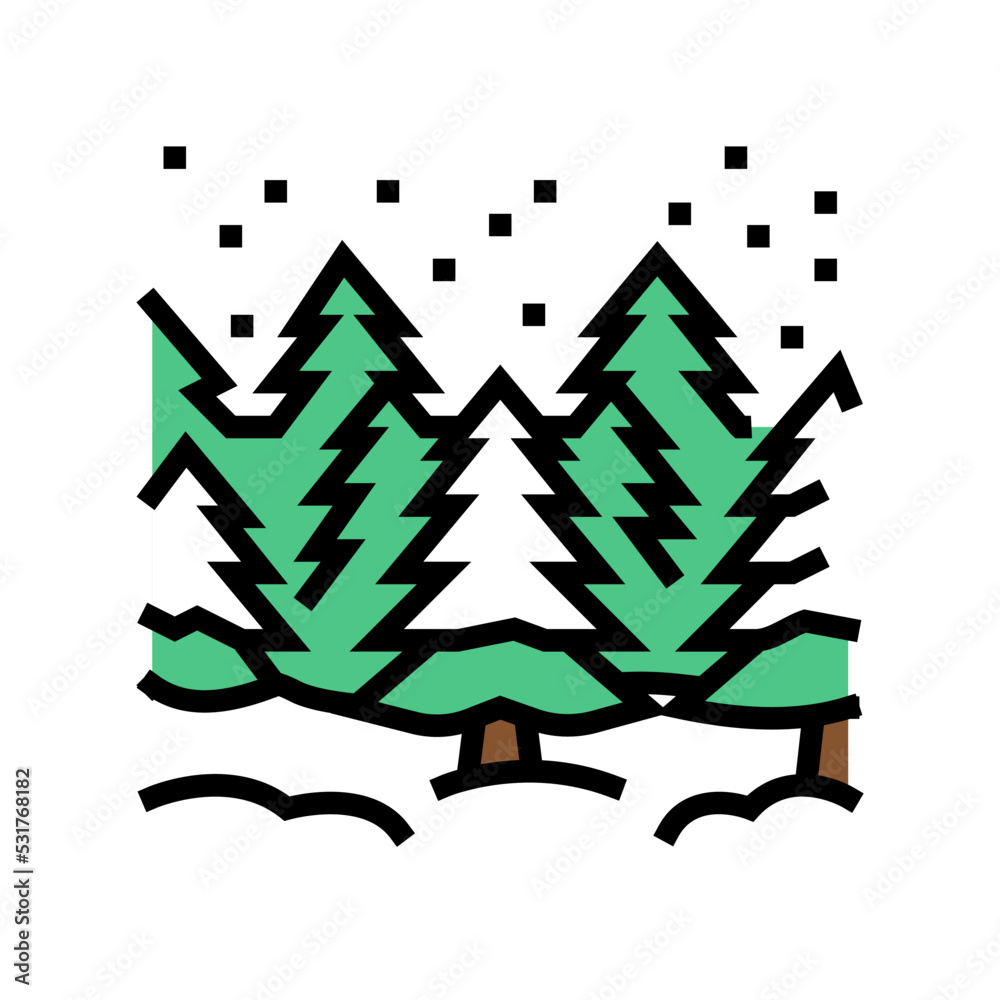Obraz premium landscape winter color icon vector. landscape winter sign. isolated symbol illustration