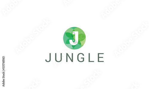 Letter J green jungle creative company logo