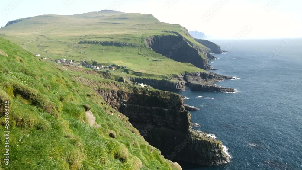 Stunning view of Mykines Island, Faroe Island. High quality 4k footage. Stunning view of Mykines Island, Faroe Island. High quality 4k footage.