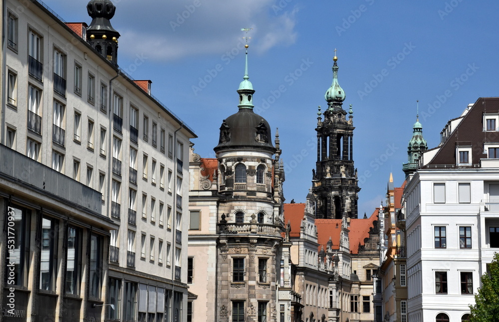 Gasse in der Altstadt von Dresden