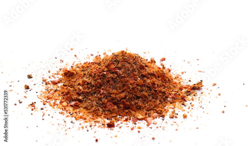 Φωτογραφία Seasoning preparation, mild hot powder mixture, with spices and tomatoes, (black