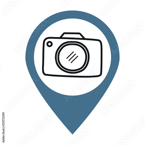 Spot Photo Icon. Symbol of Best Angle to Take Photograph - Vector. Location for photo. Place for photo