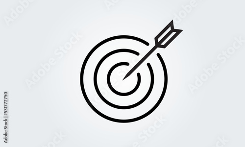 Target Icon, goal. Arrow symbol Logo design. Marketing strategy sign, Vector illustration