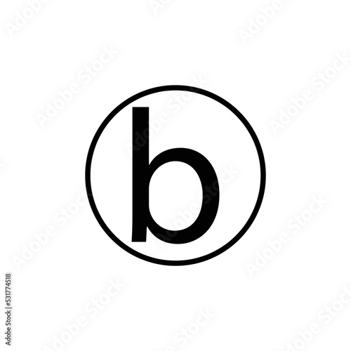 Small Letter B In The Circle Vector Icon