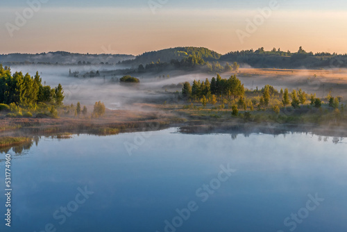 Foggy dawn in Izborsko-Malskaya Valley, Pskov region © Viktor