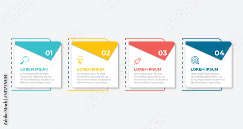 Timeline infographic design element and number options. Business concept with 4 steps. Can be used for workflow layout, diagram, annual report, web design. Vector business template for presentation.