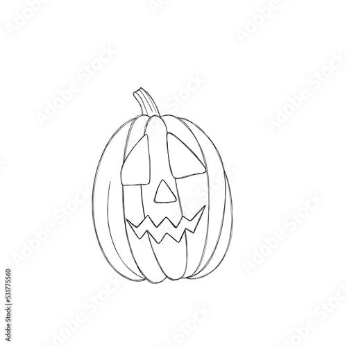 Halloween pumpkin icon. . Autumn symbol. Flat design. Halloween scary pumpkin...