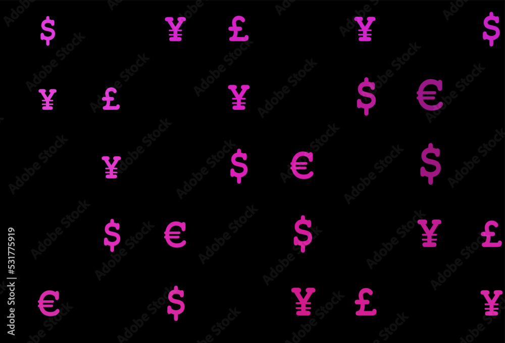 Dark pink vector layout with banking symbols.