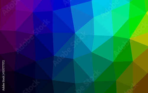 Dark Multicolor, Rainbow vector polygon abstract layout.