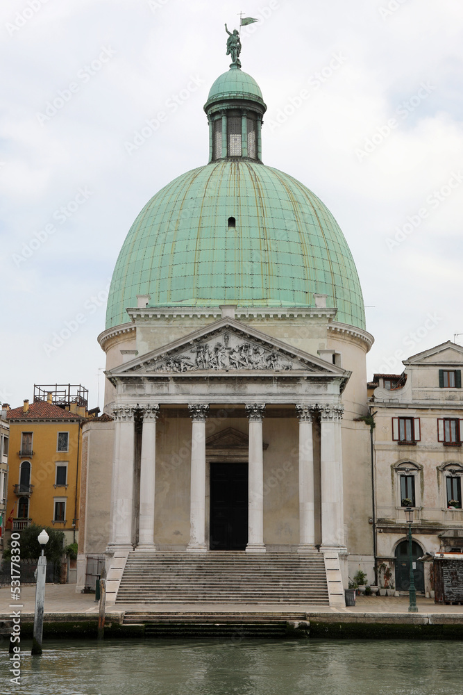 large dome of the church near the Venice train station in Italy called SAN SIMEON PICCOLO