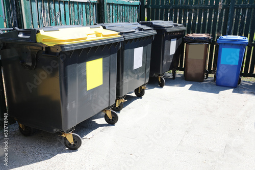 bins for the separate collection of waste in the ecological area photo