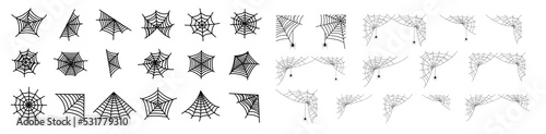 Fotografiet Web spider cobweb icons set. Spider icon set.