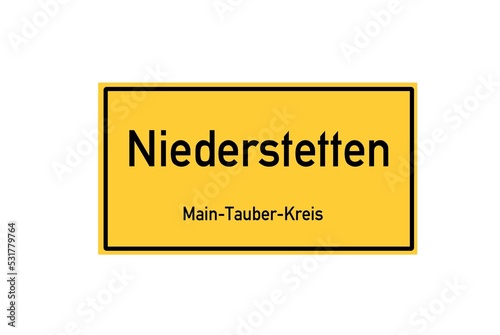 Isolated German city limit sign of Niederstetten located in Baden-W�rttemberg photo