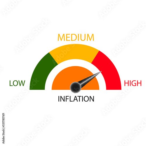 Inflation bar graph.
rising inflation idea concept.
