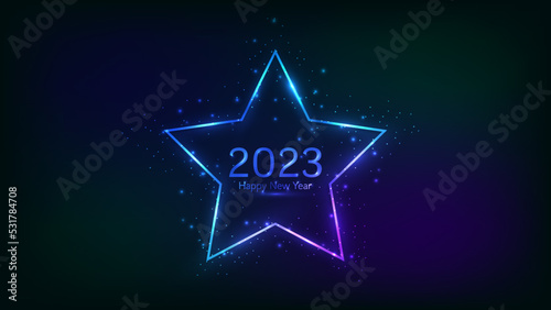 2023 Happy New Year neon background