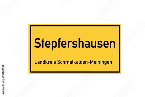 Isolated German city limit sign of Stepfershausen located in Th�ringen photo