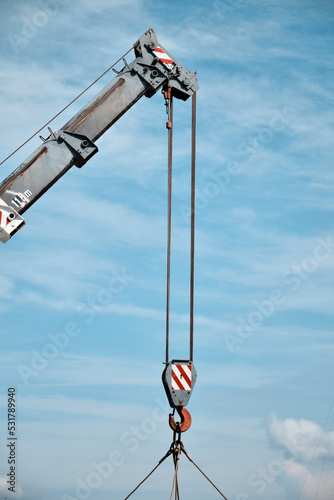 Crane hook. Heavy industrial crane hook