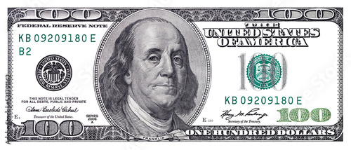 Obraz na płótnie Transparent 100 US dollar banknote w salonie