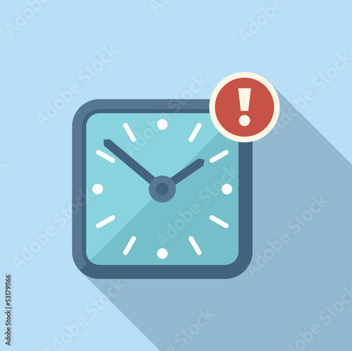 Wall clock hour icon flat vector. Office work. Individual worker