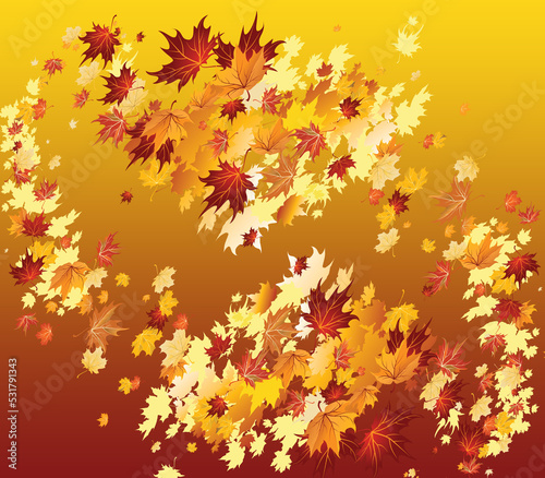 simple autumn leaves print gradient