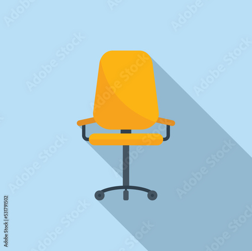 Work chair icon flat vector. Office time. Individual worker