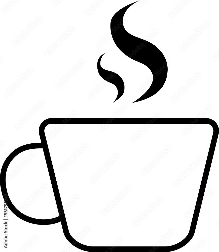 Isolated icon of a fresh coffee. Concept of coffee break. Isolated icon of a fresh coffee. Concept of coffee break.