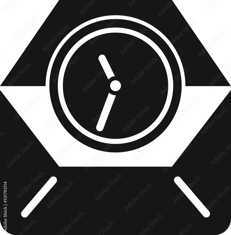 Mail work hour icon simple vector. Office time. Home clock Mail work hour icon simple vector. Office time. Home clock