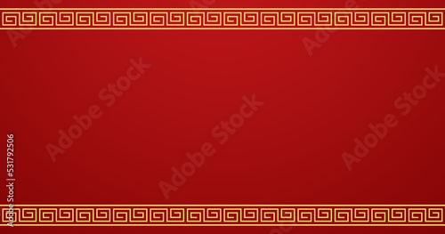 Happy Chinese new year 2023. Chinese new year banner with circle for show product. Greeting card. China frame with lantern on red background.