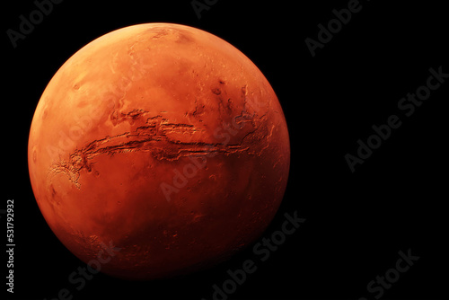 Fototapeta Naklejka Na Ścianę i Meble -  Planet Mars on a dark background. Elements of this image furnished by NASA