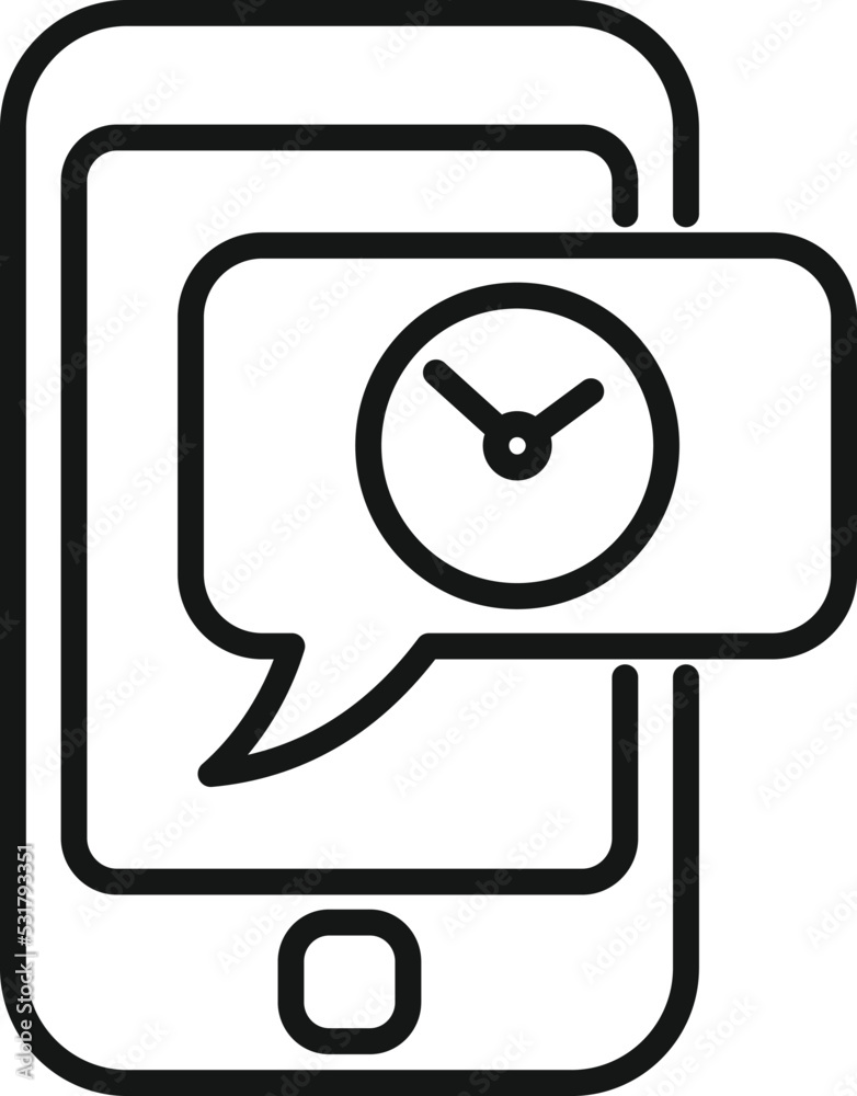 Smartphone work hour icon outline vector. Flexible time. Office job Smartphone work hour icon outline vector. Flexible time. Office job