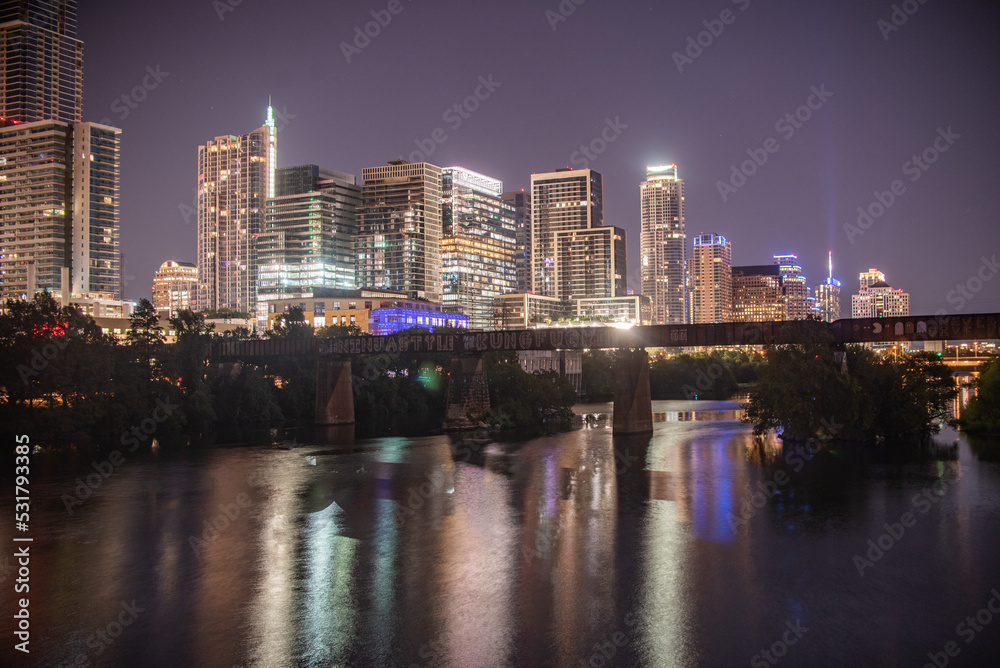 Downtown Austin skyline at night