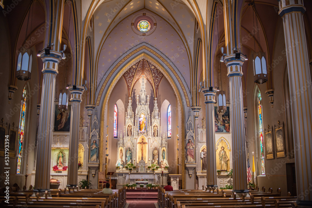 Inside of a church in San Antonio, Texas