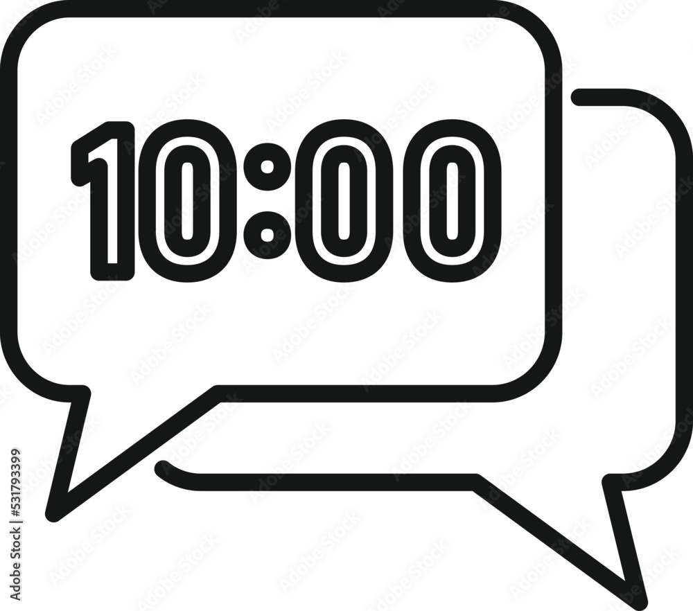 Job hour chat icon outline vector. Work time. Home clock Job hour chat icon outline vector. Work time. Home clock