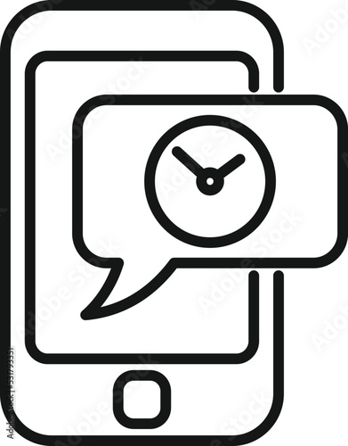 Smartphone work hour icon outline vector. Flexible time. Office job