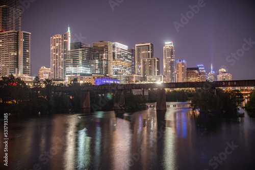 Downtown Austin skyline at night