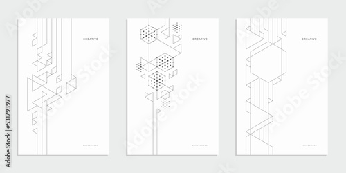 Abstract geometric technological company brochure. Vector business flyer.