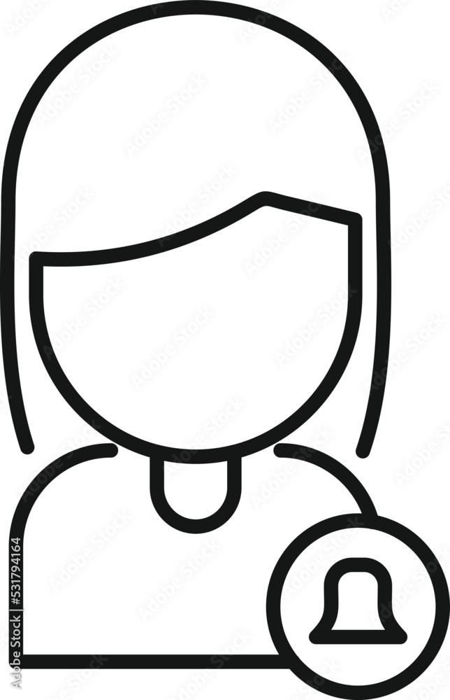 Woman work hour icon outline vector. Office time. Remote job Woman work hour icon outline vector. Office time. Remote job