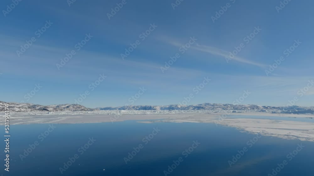 Blue Sea, Sky And Icy Coastline Of Greenland Blue Sea, Sky And Icy Coastline Of Greenland