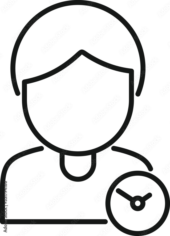 Flexible time icon outline vector. Office work. Clock hour Flexible time icon outline vector. Office work. Clock hour