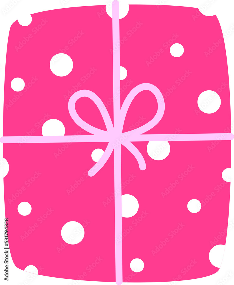 Doodle gift box with polka dot ornament Doodle gift box with polka dot ornament
