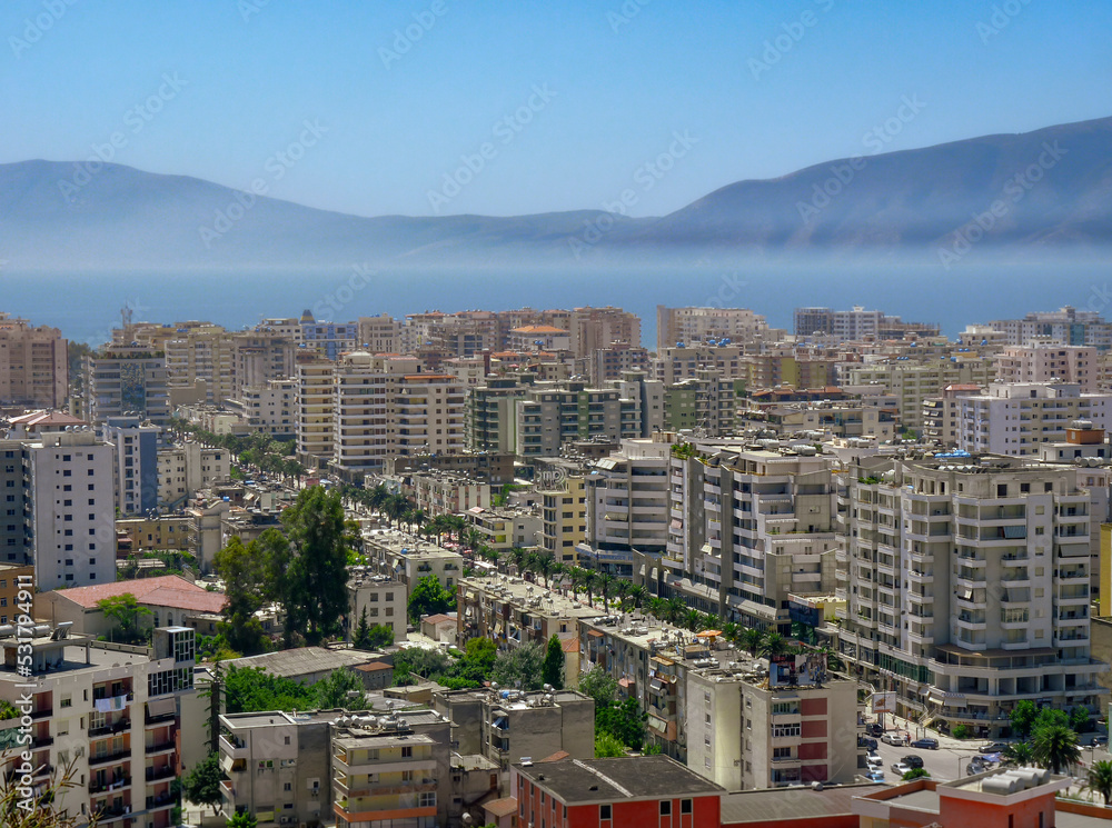 Panorama of Vlore, Albania