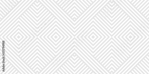 Geometric lines seamless pattern. Simple vector texture with diagonal stripes, lines, squares, chevron, zigzag. Abstract light gray linear graphic background. Subtle modern minimal repeat geo design