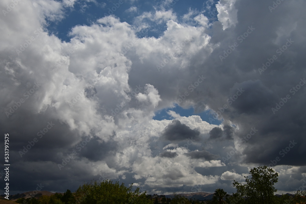 clouds over the field