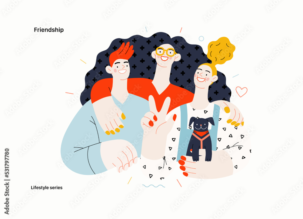 Lifestyle series - Friendship - modern flat vector illustration of a ...