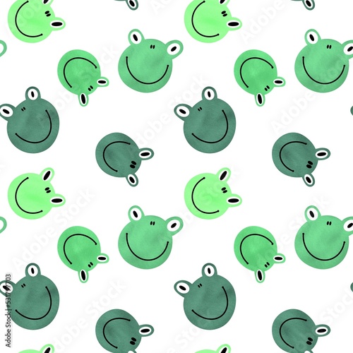 Summer cartoon doodle seamless frogs pattern for wrapping paper and kids clothes print and fabrics and festive