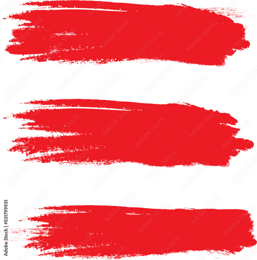 Red brush stroke set isolated on background. Collection of trendy brush stroke vector for red ink paint, grunge backdrop, dirt banner, watercolor design and dirty texture. Brush stroke vector Red brush stroke set isolated on background. Collection of trendy brush stroke vector for red ink paint, grunge backdrop, dirt banner, watercolor design and dirty texture. Brush stroke vector