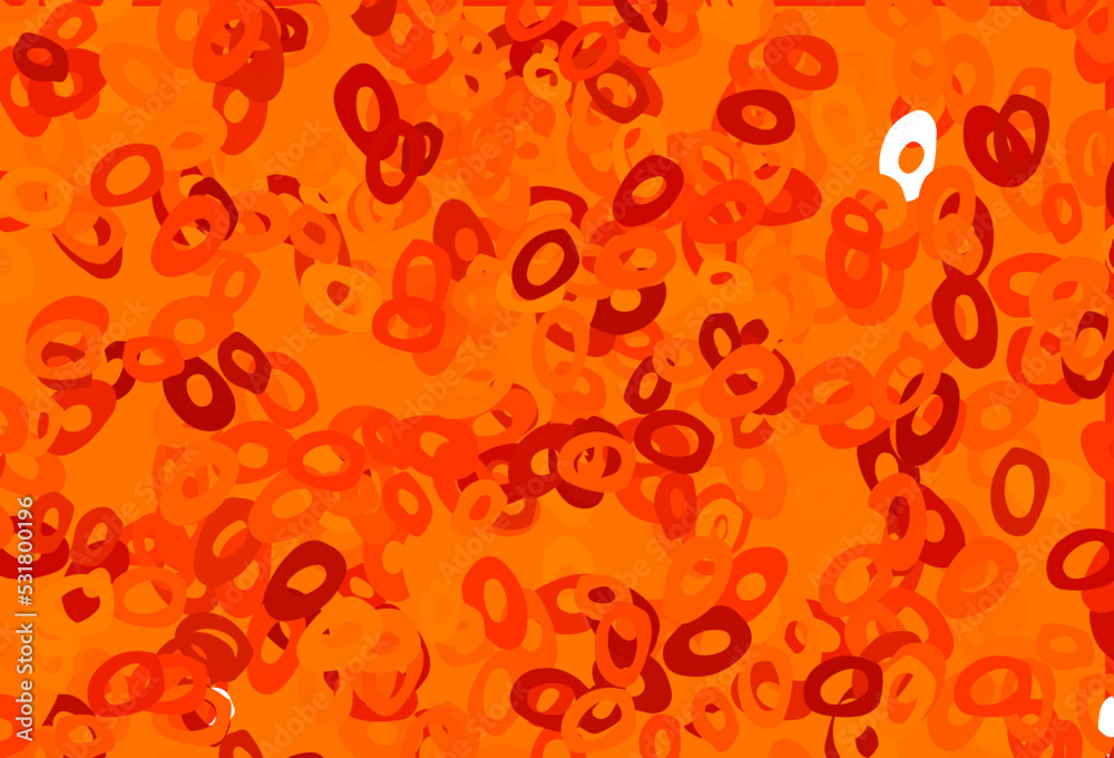 Light Orange vector background with bubbles.