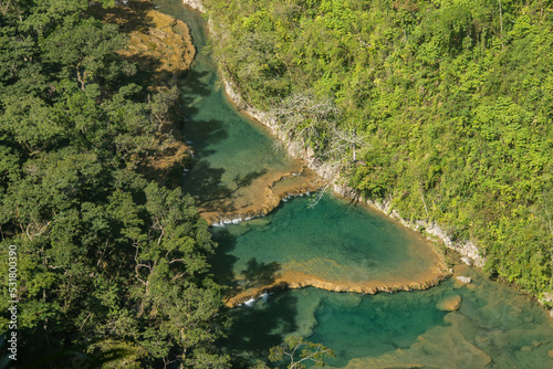 The stunning turquoise pools of Semuc Champey, Rio Cabohon, Lanquin, Alta Verapaz, Guatemala photo