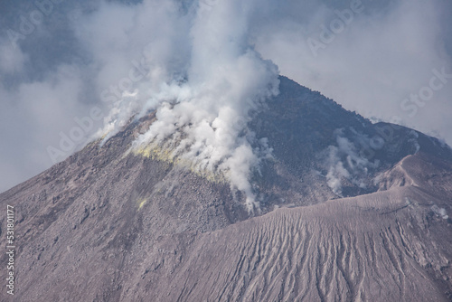 Santiaguito lava dome erupting off Santa Maria volcano, Quetzaltenango, Guatemala photo