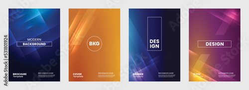 Brochure cover template design, modern abstract covers set, minimal covers design. Colorful geometric background, cover design of business flyer, and magazine in vector illustration.